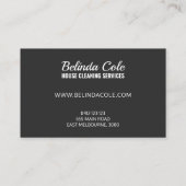 Eleganter Spritzer zur Gold- und Kohlereinigung Visitenkarte (Rückseite)