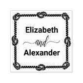 Eleganter Square Rope Knot Frame #1 Bräunungsname Permastempel (Design)