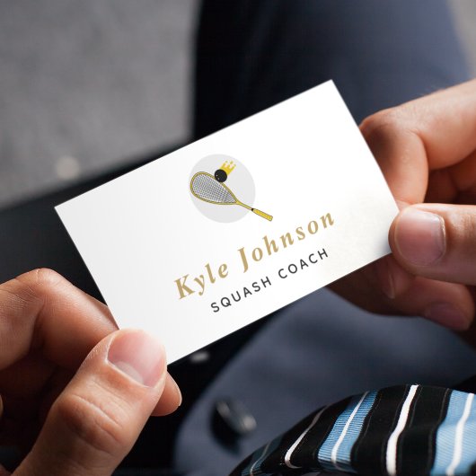 Eleganter Squash Racquetball Trainer Sportlehrer Visitenkarte