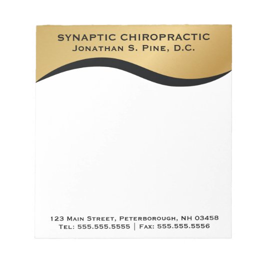 Eleganter Standard Chiropraktor Chiropractic Notep Notizblock (Vorderseite)