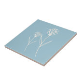 Eleganter staubblauer einfacher Blumen  Fliese (Seite)