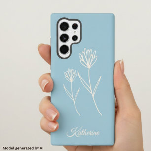 Eleganter staubblauer einfacher Blumen-Sport Samsung Galaxy Hülle