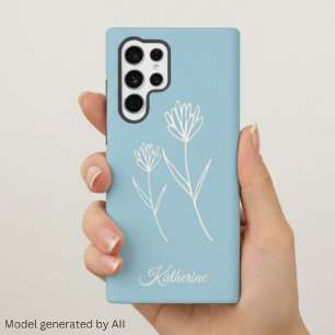 Eleganter staubblauer einfacher Blumen-Sport Samsung Galaxy Hülle