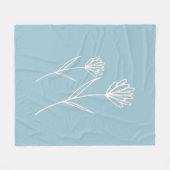 Eleganter staubblauer einfacher Blumenstrauß Fleecedecke (Vorderseite (Horizontal))