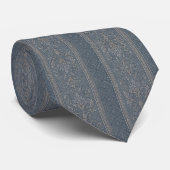 Eleganter staubblauer floraler Brokat Krawatte (Gerollt)