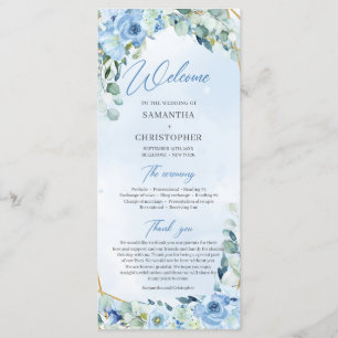 Eleganter, staubblauer Goldrahmen in Aquarellfarbe Programm