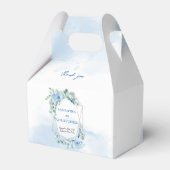 Eleganter, staubblauer silberfarbener Aquarellrahm Geschenkschachtel (Rückseite)