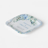 Eleganter, staubblauer silberfarbener Aquarellrahm Pappteller (Gewinkelt)