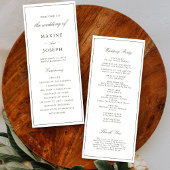 Eleganter Staubgrün-Script-Klassiker Hochzeit Programm