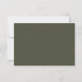Eleganter Staubgrün-Script-Klassiker Hochzeit RSVP Karte (Rückseite)
