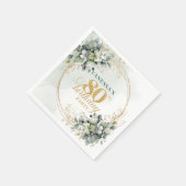 Eleganter staubgrüner Gold-Eukalyptus 80. Geburtst Serviette (Ecke)