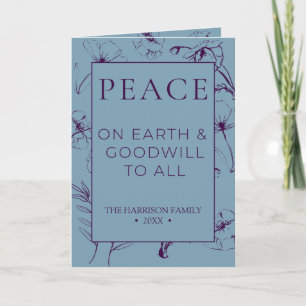 Eleganter staubiger Blau- und Pflaumen-Botanik-Fal Feiertagskarte