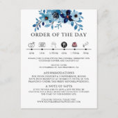 eleganter staubiger Blauton Wasserfarben Blumenstr Begleitkarte (Vorderseite)