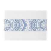 Eleganter, staubiger, weißer Spitzenmanala Einladungsbanderole (Rückseitenbeispiel)