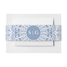 Eleganter, staubiger, weißer Spitzenmanala Einladungsbanderole