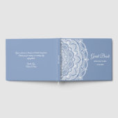 Eleganter, staubiger, weißer Spitzenmanala Gästebuch (Voll)