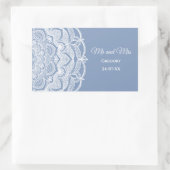 Eleganter, staubiger, weißer Spitzenmanala Rechteckiger Aufkleber (Tasche)