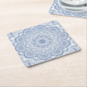 Eleganter, staubiger, weißer Spitzenmanala Rechteckiger Pappuntersetzer (angewinkelt)