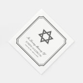 Eleganter Stern von David in Love Memory Beerdigun Serviette (Ecke)