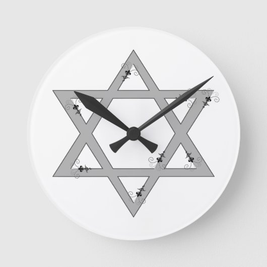 eleganter Stern von David Runde Wanduhr (Vorderseite)