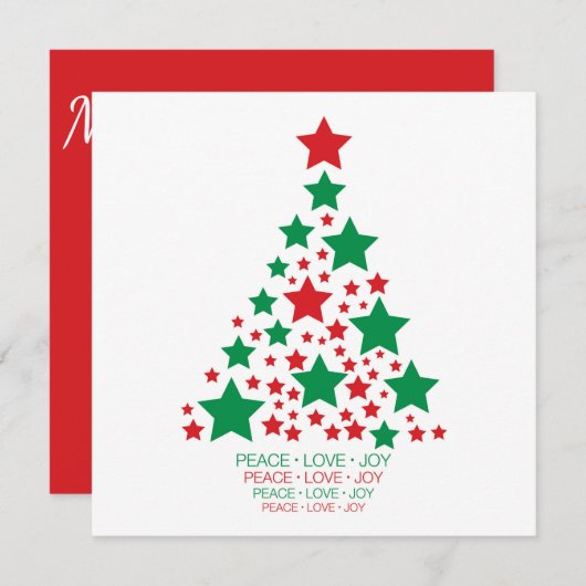 Eleganter Sternbaum Einladung (Vorne/Hinten)