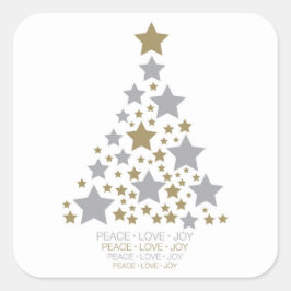 Eleganter Sternbaum Quadratischer Aufkleber