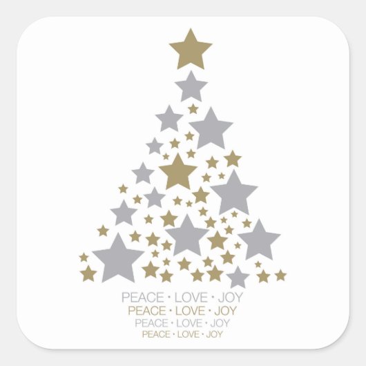 Eleganter Sternbaum Quadratischer Aufkleber (Vorderseite)