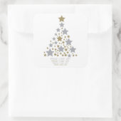 Eleganter Sternbaum Quadratischer Aufkleber (Tasche)