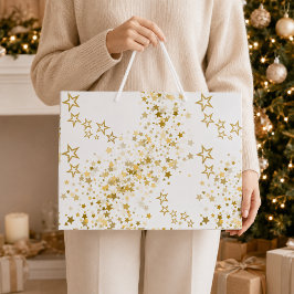 Eleganter Sternenkonfetti-Weihnachten Große Geschenktüte
