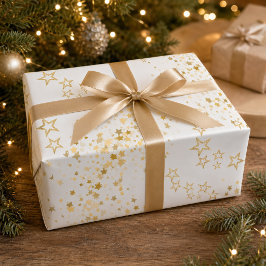 Eleganter Sternkonfetti-Weihnachten Geschenkpapier