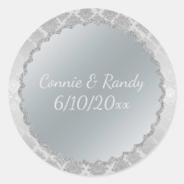 Eleganter Sticker für die Silver Monogram Hochzeit