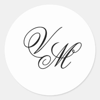 Eleganter Sticker für moderne Script Monogram