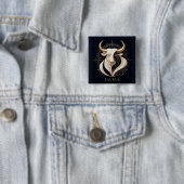 ♉ Eleganter Stier-Zodiac Gold-Bulle Astrologie ✨ Button (Beispiel)