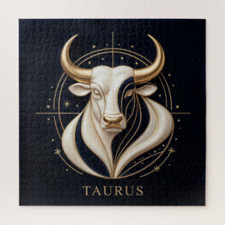 ♉ Eleganter Stier-Zodiac Gold-Bulle Astrologie ✨ Puzzle