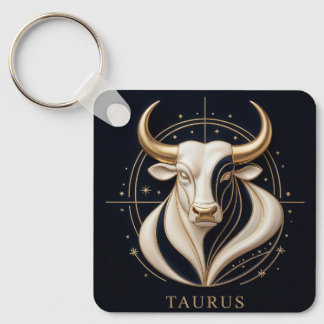 ♉ Eleganter Stier-Zodiac Gold-Bulle Astrologie ✨ Schlüsselanhänger