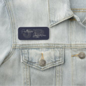 Eleganter Stil Indigo Dark Blue Mit Monogramm: Mod Namensschild (Beispiel)