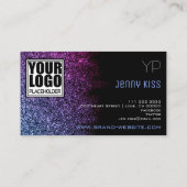 Eleganter Stil mit Logos Lila Glitzer-Sterne Visitenkarte (Rückseite)