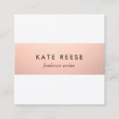 Eleganter Stil Moderne Rose Gold Streifen Quadratische Visitenkarte (Vorderseite)