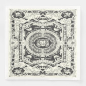 Eleganter Stil Modernes Schwarz-weißes Barock Serviette (Vorderseite)