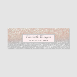 Eleganter Stil, Rahmen, Glitter Bokeh Ombre Namensschild