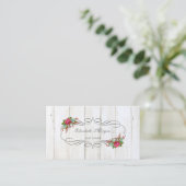 Eleganter Stil rustikaler Chic,Blume,Holztextur Visitenkarte (Stehend Vorderseite)
