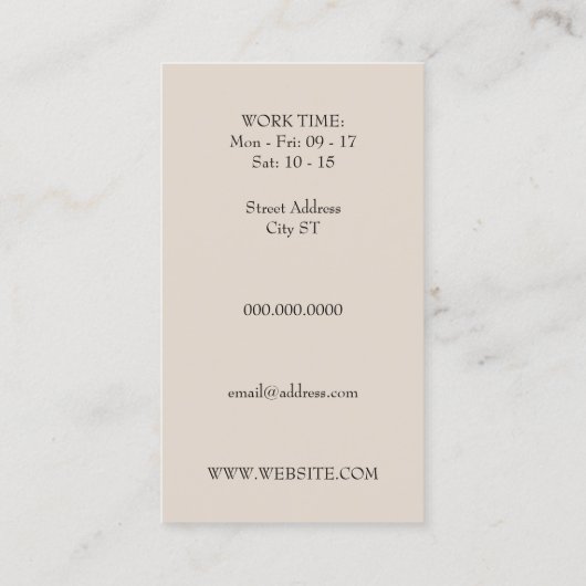 Eleganter Stil Visitenkarte (Rückseite)