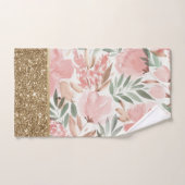 Eleganter Stilftiger Floral Gold Glitzer Shiny Badhandtuch Set (Handtuch)