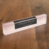 Eleganter Stilftiger Glitzer Bokeh Ombre, Rahmen Namensplakette (Seite)