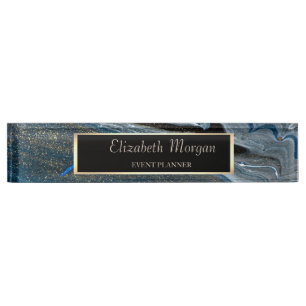 Eleganter Stilrahmen, blaues Marmor Namensplakette