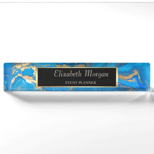 Eleganter Stilrahmen, blaues Marmor Namensplakette