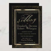 Eleganter Stilrahmen Confetti Wedding Einladung (Vorne/Hinten)