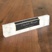 Eleganter Stilrahmen, Marmor Namensplakette (Seite)