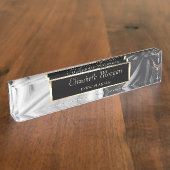 Eleganter Stilrahmen, Marmor Namensplakette (Seite)