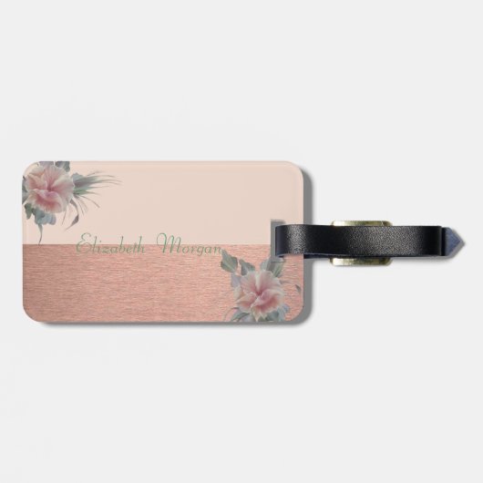 Eleganter Stilschick, Blume Gepäckanhänger (Rückseite horizontal)